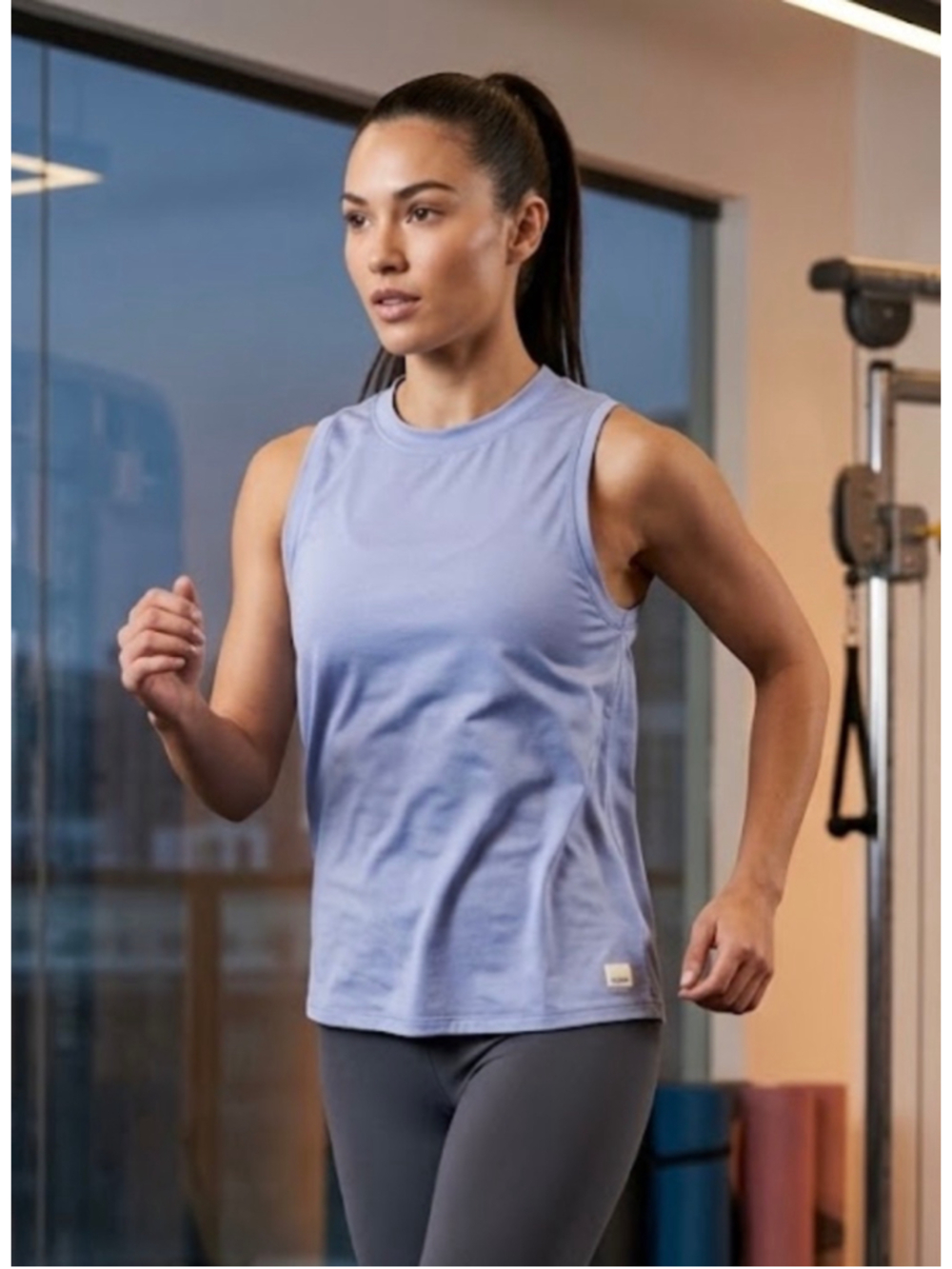 Women's Vuori Energy Tank Top Size L Lavender Blue Athletic Sleeveless Shirt L